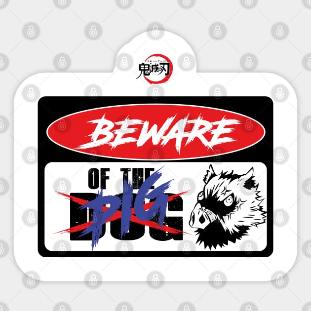 DEMON SLAYER SEASON 2: BEWARE OF THE PIG Sticker by FunGangStore